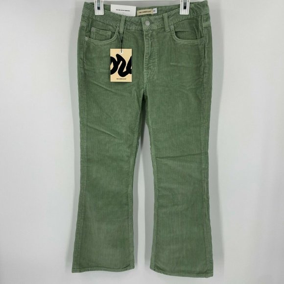 Anthropologie Pants - Anthropologie womens Elin the cords straight fit Green Cropped Leg pants